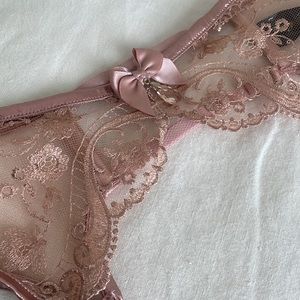 Honey Birdette Zoe Rose Gold Suspenders🩷